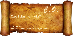 Czeider Orbó névjegykártya